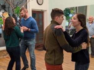 Couples Dancing at a Practice Party at Cat's Ballroom. 2 couples dancing